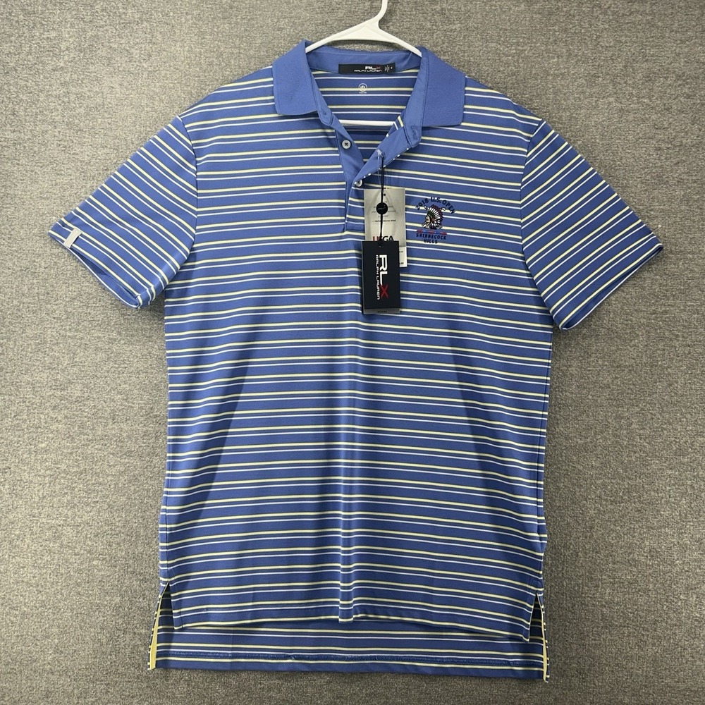 Shinnecock Hills Golf Club Ralph Lauren Polo Shirt Men Medium Blue Yellow NEW$86
